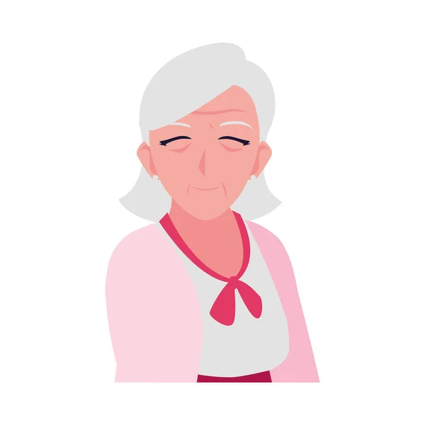 服を着た幸せな高齢女性 — ストックベクタ