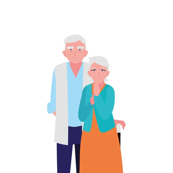 Αξιολάτρευτο ζευγάρι ηλικιωμένων μοιράζονται στο σπίτι — Διανυσματικό Αρχείο