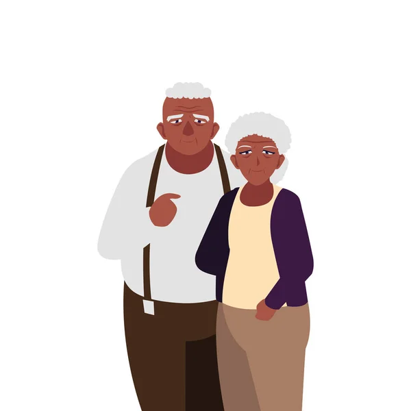 Adorable pareja de ancianos compartiendo en casa — Archivo Imágenes Vectoriales