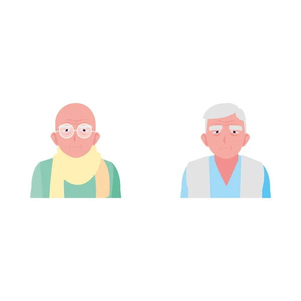Happy elderly men sharing at home — Stock Vector