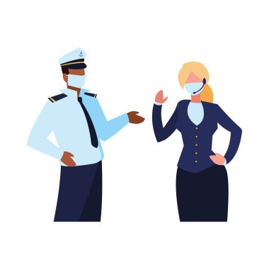 Yüz maskesi takan profesyonel çift