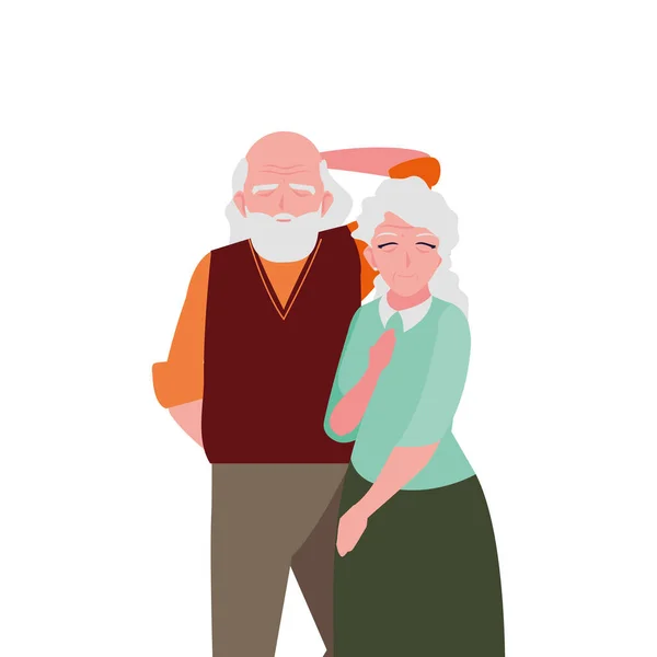 Entzückendes altes Paar teilt sich zu Hause — Stockvektor