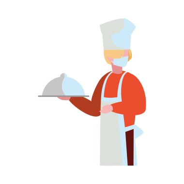 Yüzü maskeli profesyonel bir adam