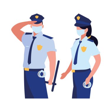 Yüz maskesi takan profesyonel çift