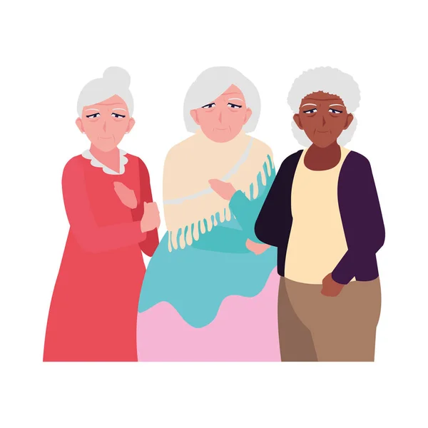 Szczęśliwy starsze kobiety dzielą się w domu — Wektor stockowy