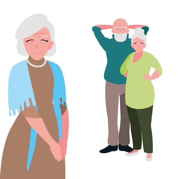 Anziani che condividono a casa — Vettoriale Stock