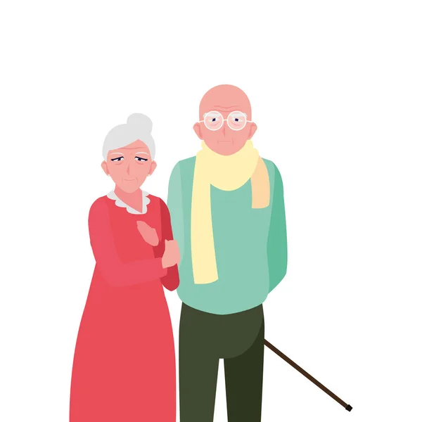 Adorable old couple sharing at home — Stock Vector