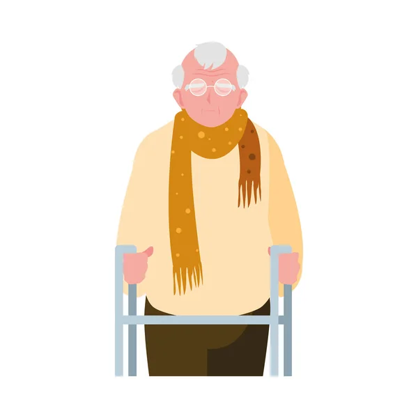 Uomo anziano che indossa vestiti alla moda — Vettoriale Stock