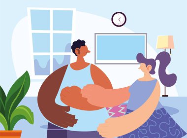 Çift evde yeniden bir araya geldi.