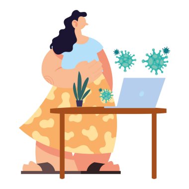 Coronavirüs ile işyerini etkisizleştiren kadın