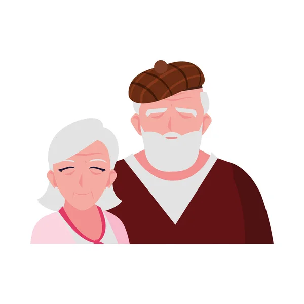 Αξιολάτρευτο ζευγάρι ηλικιωμένων μοιράζονται στο σπίτι — Διανυσματικό Αρχείο