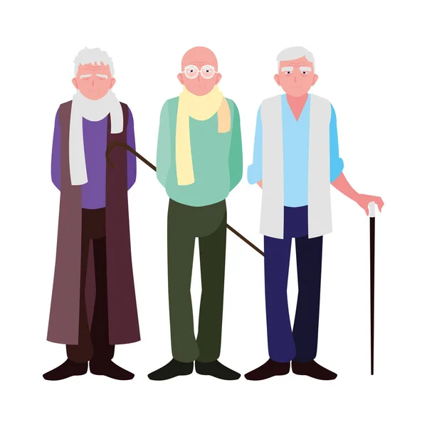 Šťastný starší muži sdílení doma — Stockový vektor