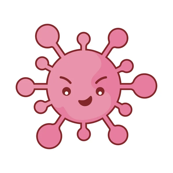 Covid 19 virus de dibujos animados de estilo plano icono de diseño de vectores — Vector de stock