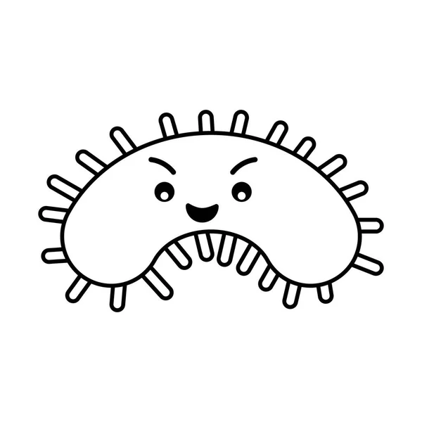 Virus línea de dibujos animados icono de estilo de diseño de vectores — Vector de stock