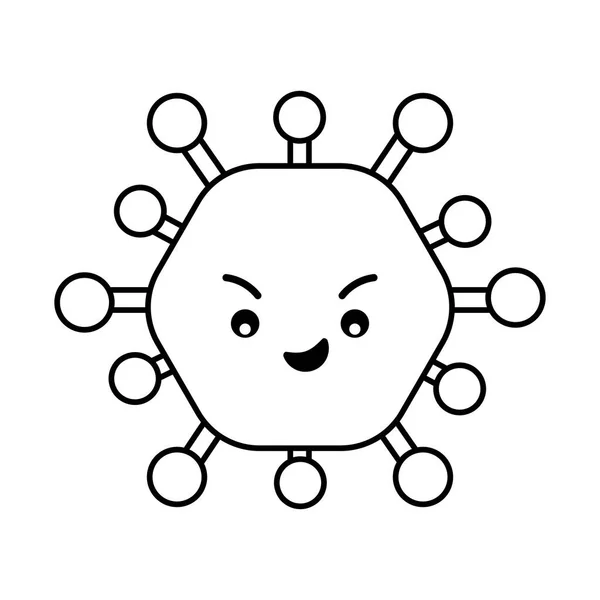 Desenho de vetor de ícone de estilo de linha de desenhos animados de vírus —  Vetores de Stock