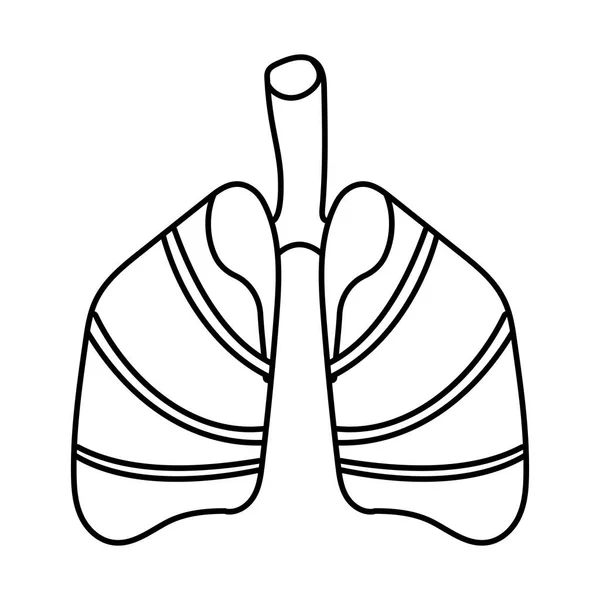 肺オルガンラインスタイルのアイコンベクトルデザイン — ストックベクタ