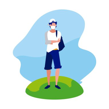 Vektör tasarımı dışında maskeli insan avatarı