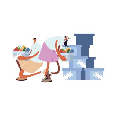 teslimat çifti yüz maskeli müşteriye gidiyor.