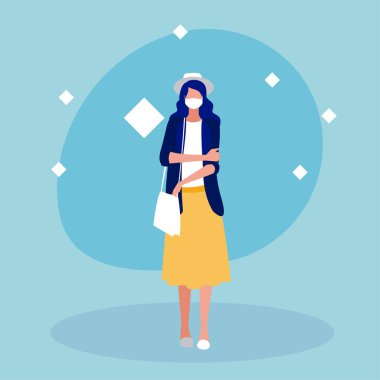 Maske vektör tasarımlı kadın