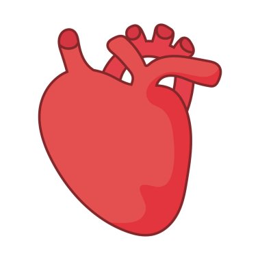 Kalp organı düz biçim ikon vektör tasarımı