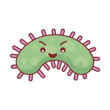 Virüs çizgi film düz biçim ikon vektör tasarımı