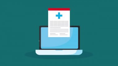 Dizüstü bilgisayar animasyonlu online sağlık teknolojisi