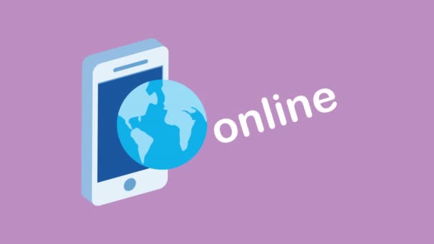 Bildung Online-Technologie mit Smartphone — Stockvideo