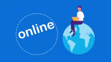 Laptop kullanan kız öğrencilerle çevrimiçi eğitim