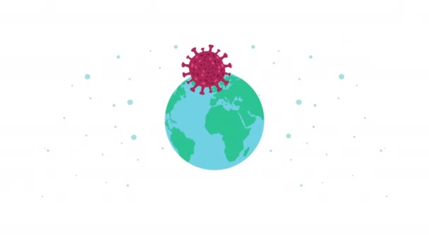 Covid19 πανδημία σωματιδίου στον πλανήτη Γη — Αρχείο Βίντεο