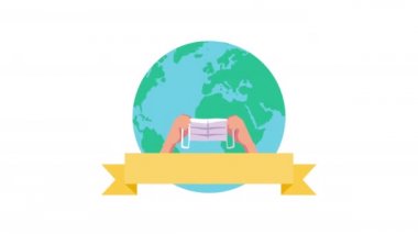 Toprak, covid19 aksesuar için yüz maskesi kullanıyor