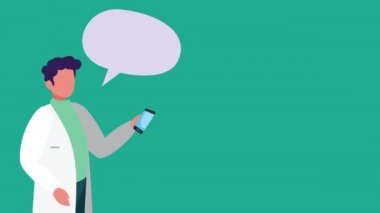 Akıllı telefon kullanan doktorlu online sağlık teknolojisi