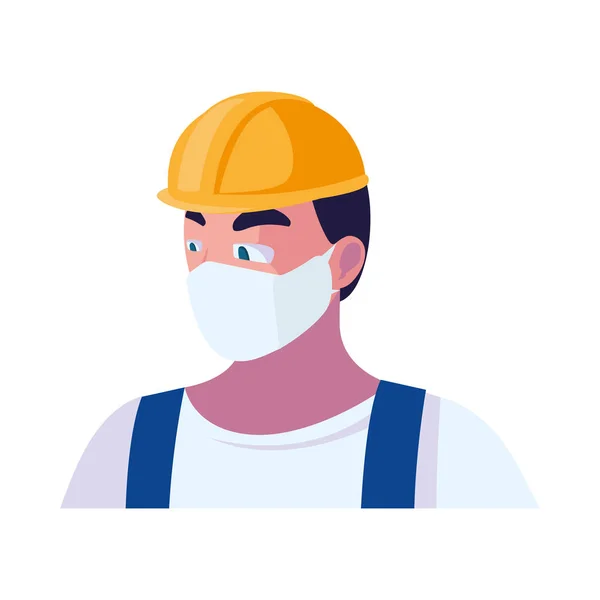 Industry operator wearing face mask at work — Stock Vector