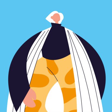 Güzel kadın şık kıyafetler giyer.