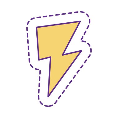 Sevimli gök gürültüsü yaması çizgisi ve biçim ikonu vektör tasarımı