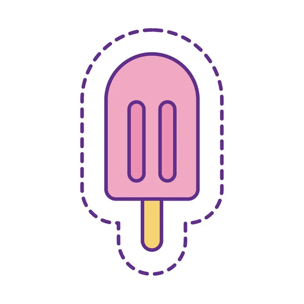 用棒状贴片线装饰冰淇淋，填充风格图标矢量设计 — 图库矢量图片