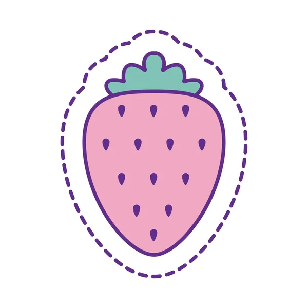 漂亮草莓斑纹线和填充风格图标矢量设计 — 图库矢量图片