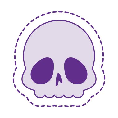 Hoş kafatası yaması çizgisi ve biçim ikonu vektör tasarımını doldur