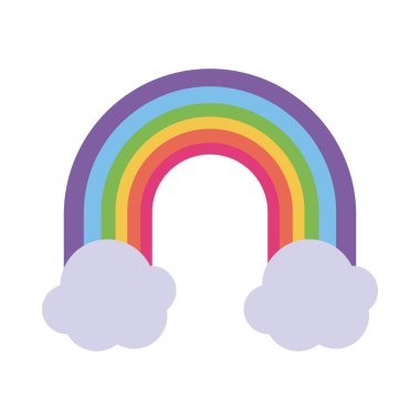 Lgtbi gökkuşağı bulutlar düz biçim ikon vektör tasarımı