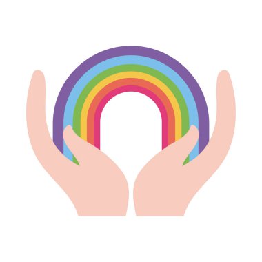 lgtbi gökkuşağı elleri düz biçim ikon vektör tasarımı