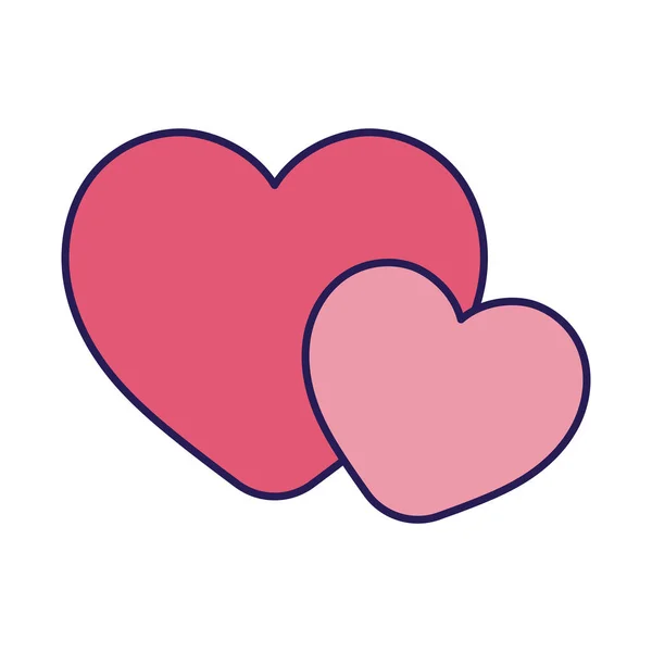Hearts fill style icon vector design — Stock Vector