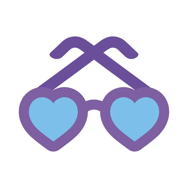 Hearts okulary płaski styl ikona wektor projektu — Wektor stockowy