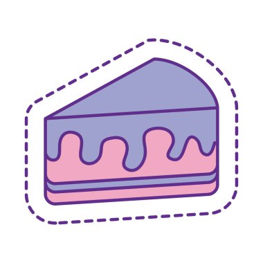 Tatlı pasta yaması çizgisi ve biçim ikonu vektör tasarımını doldur