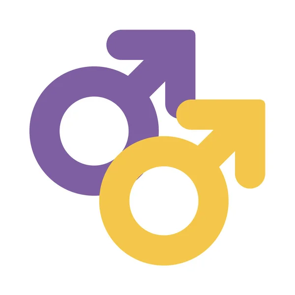 Gay macho género plano estilo icono vector diseño — Archivo Imágenes Vectoriales