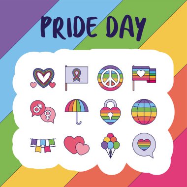 Gurur günü ve lgtbi doldurma biçimi vektör dizaynı