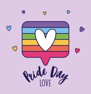 Gurur Günü aşkı ve kalp vektör tasarımlı lgtbi kabarcığı