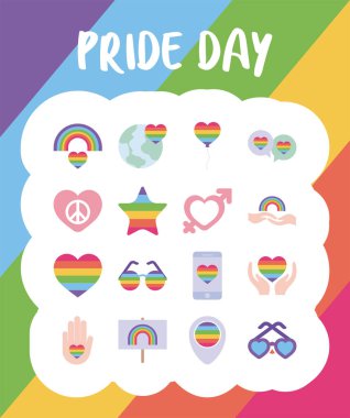 Gurur günü ve lgtbi düz biçim vektör dizaynı