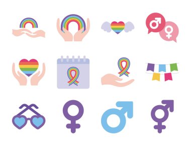 Gurur günü ve lgtbi düz biçim vektör dizaynı
