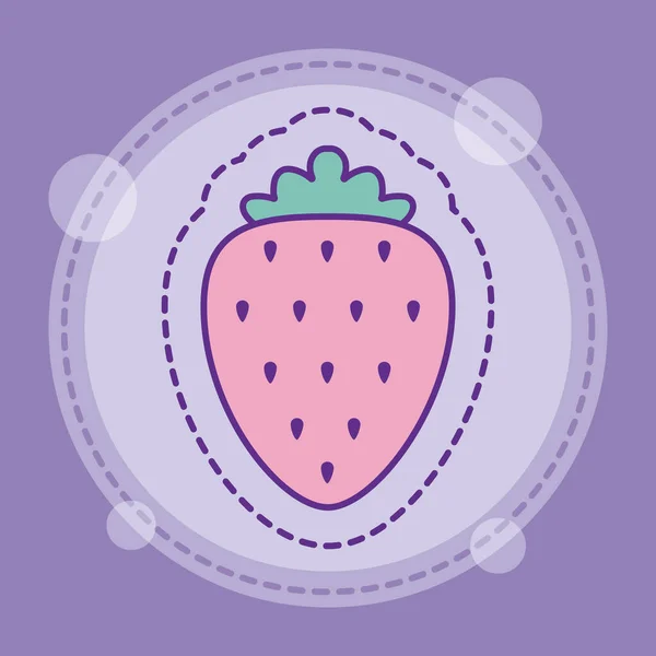 可愛いイチゴのフルーツベクトルデザイン — ストックベクタ