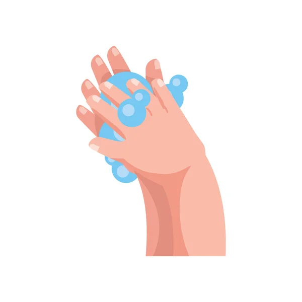 手を水と石鹸で洗い — ストックベクタ