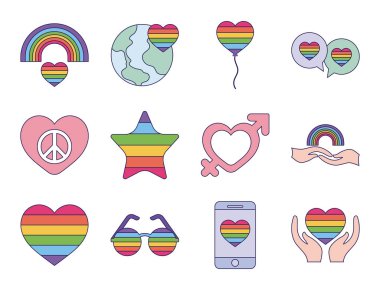 Gurur günü ve lgtbi doldurma biçimi vektör dizaynı